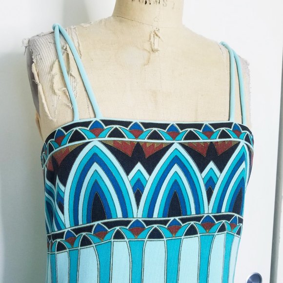 Egyptian Revival Alfred Shaheen Maxi Dress Med - Picture 2 of 8